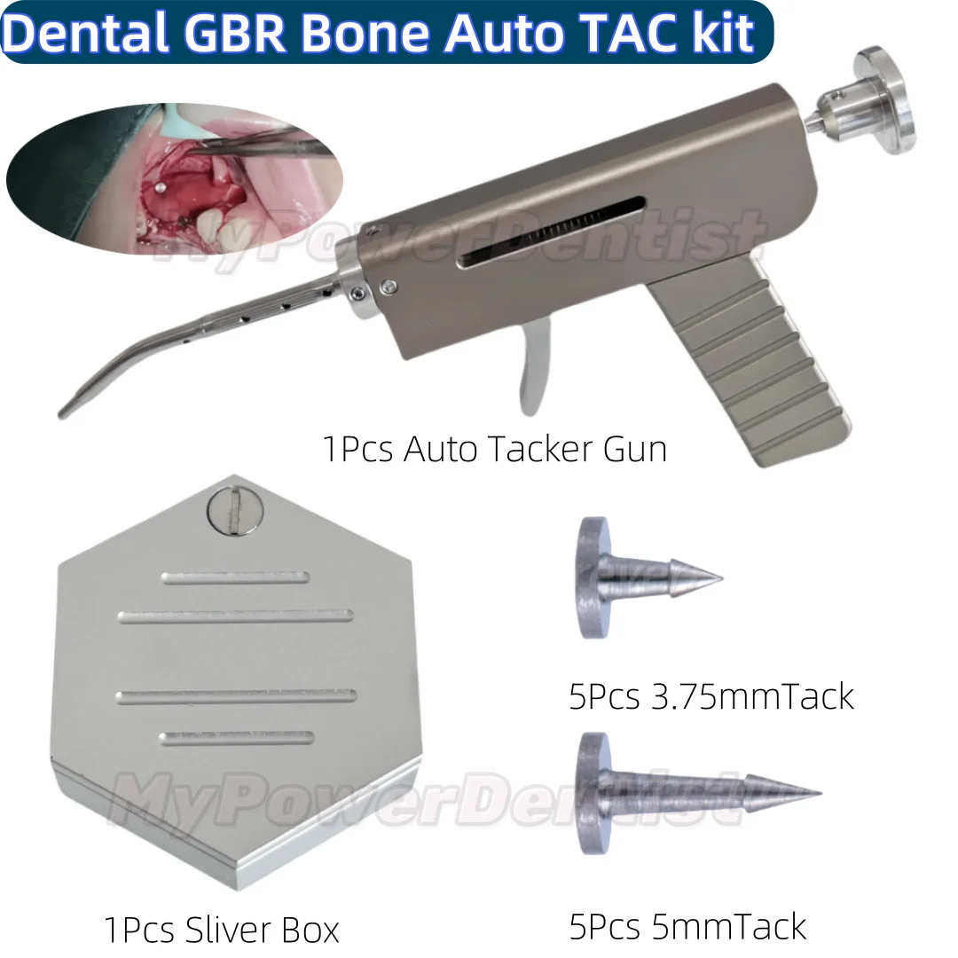 Dental GBR Bone TAC Titanium Pins Gun Membrane Guide Auto Tacs Tacke kit 12Pcs