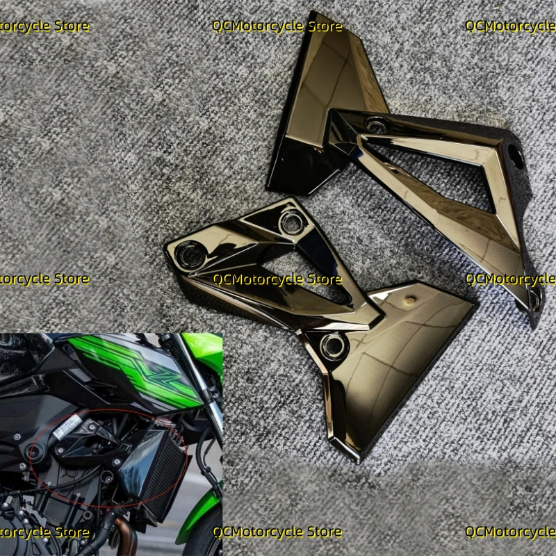 

Bright black PLASTIC Hydro Dipped Side Frame Radiator Guard Fairing Fit for KAWASAKI Z400 2018 2019 2020 2021 2022 2023 Z 400