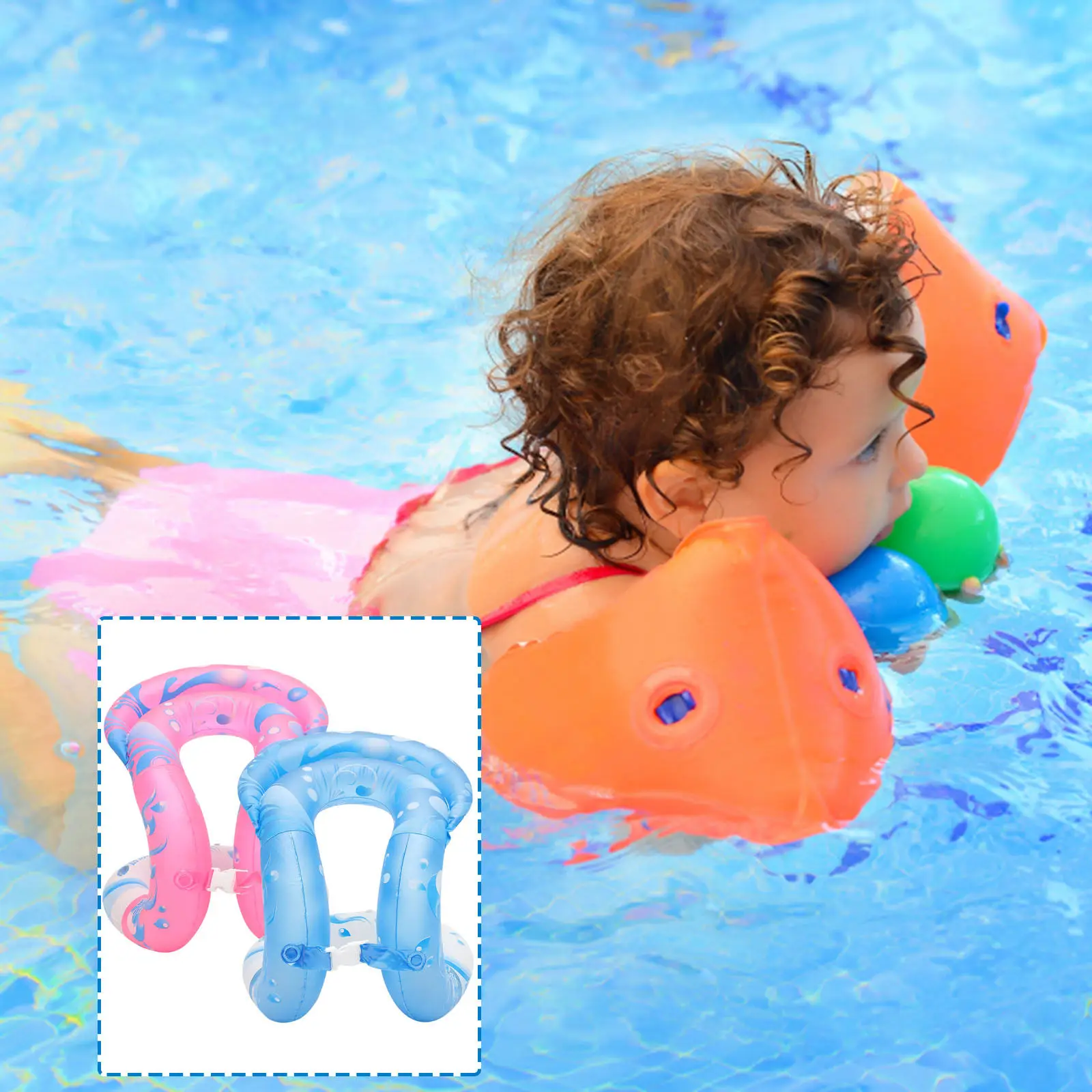 2pcs Double-airbag Swimming Ring Inflatable Swimming Ring Funny Swim Supplies PVC Swimming Pool Toy for Outdoor Kids (Large Size