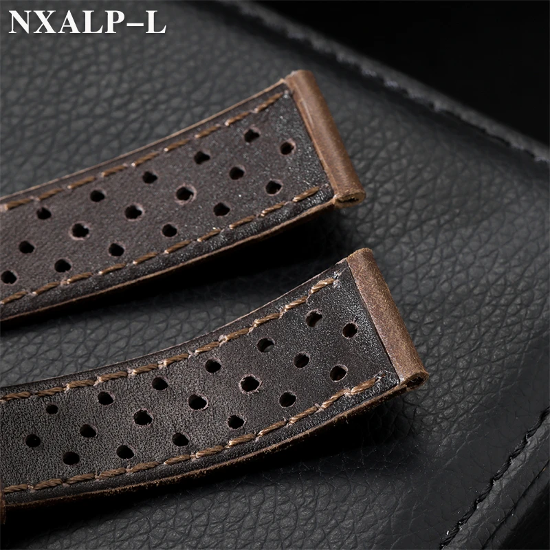 تنفس جلد البقر حزام ساعة اليد ل تاغ هوير ل Seiko حزام (استيك) ساعة 18 مللي متر 20 مللي متر 22 مللي متر النفط/ماتي الجلود معصمه الرجال النساء سوار
