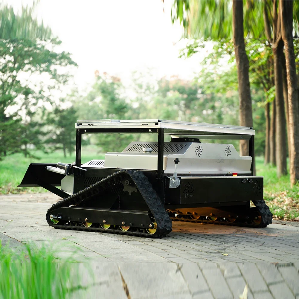 Self-propelled remote control Robot Gas Slope Lawn Mowers with the snow plow blade to Canada USA Europe