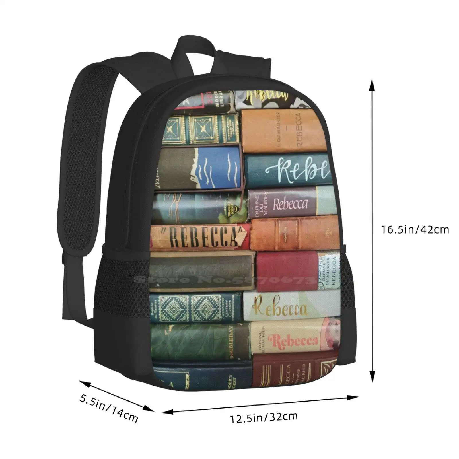 Wall Of Rebecca By Nora Du Bag mochila para hombres, mujeres, niñas, adolescentes, Nora Du Rebecca, literatura clásica, literatura gótica