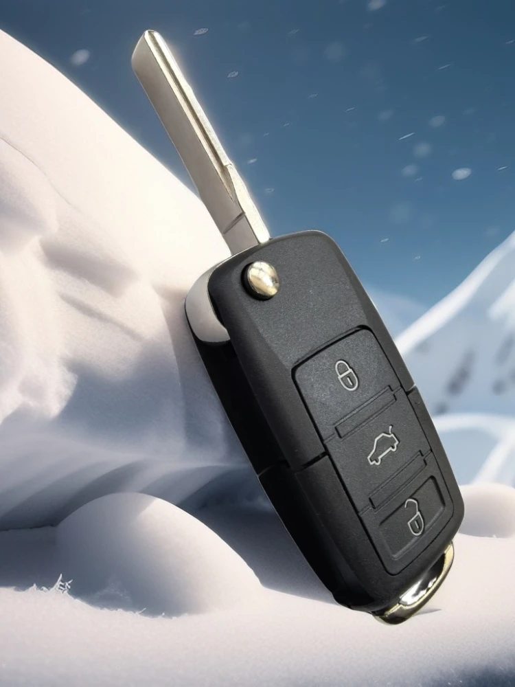 Jingxin 1J0959753P 3 boutons 48 puces 434MHz clé de voiture à distance rabattable pour Volkswagen VW Beetle Golf Jetta Passat 2002-2005 1J0959753P