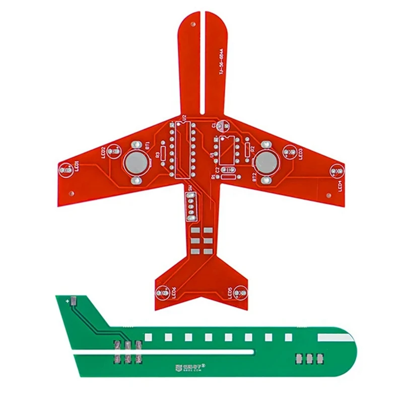 Circuito de Flash de avión pequeño Cd4017, lámpara de flujo, Kit de producción electrónica, piezas de placa de circuito de práctica de soldadura DIY