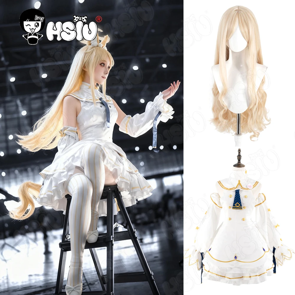

Yurizono Seia Cosplay Clothing Wig Fiber synthetic wig「HSIU 」Full Costume Skirt Set Yellow Long Wig Game Blue Archive cosplay