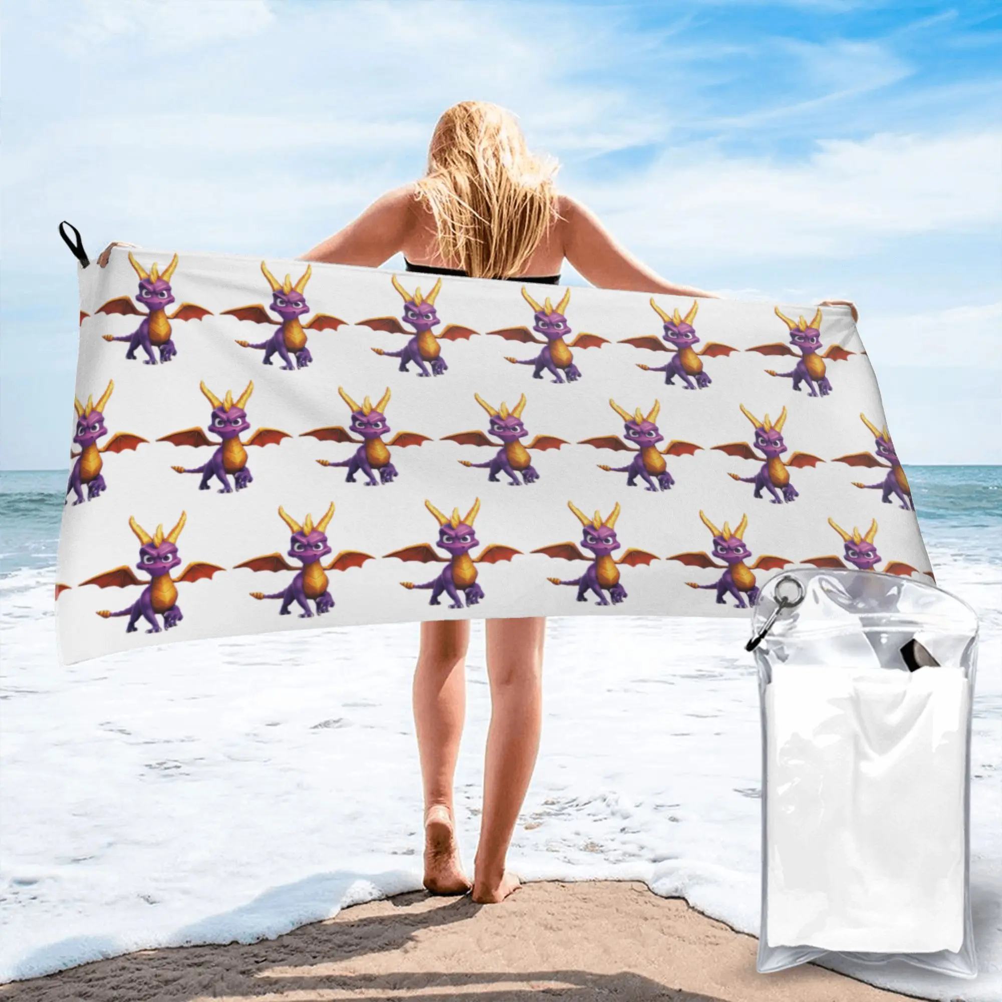 Ice Spyro Beach Towel Soft Microfiber Quick Dry Absorbent Quick Towels For Yoga
