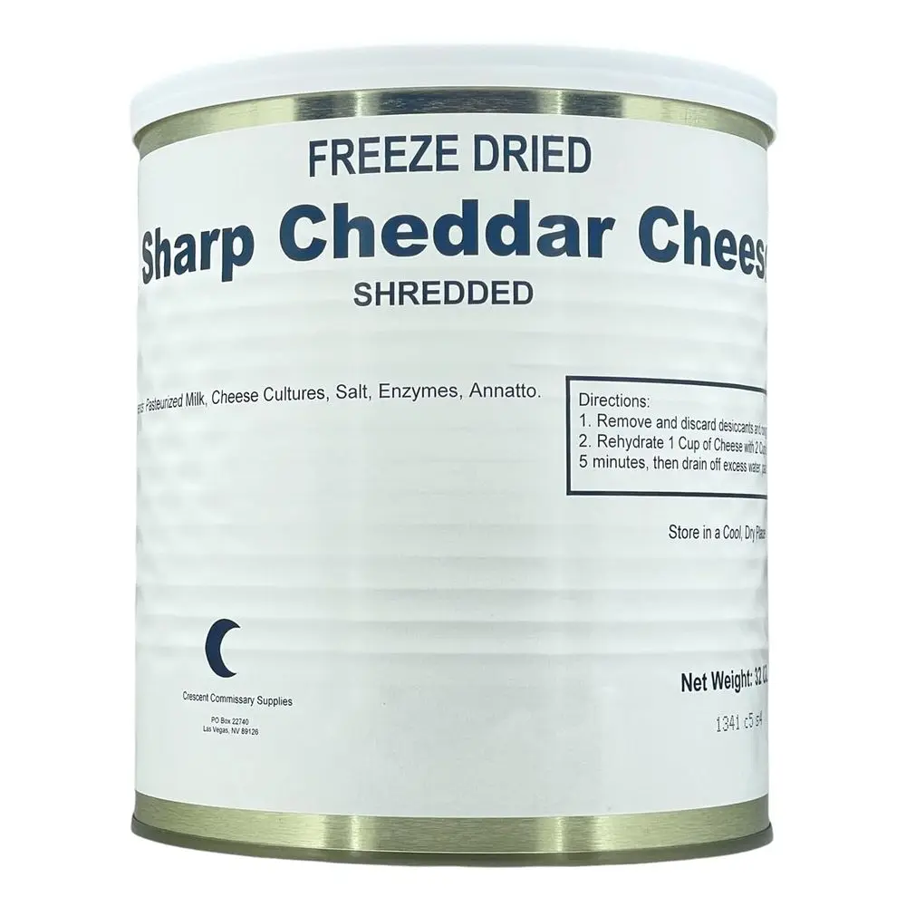 

Long-Term Storage Dried Shredded Cheese - 32 oz #10 Can - 25+ Years Shelf Life - Ideal for Camping, Hiking, Survival, Backpackin