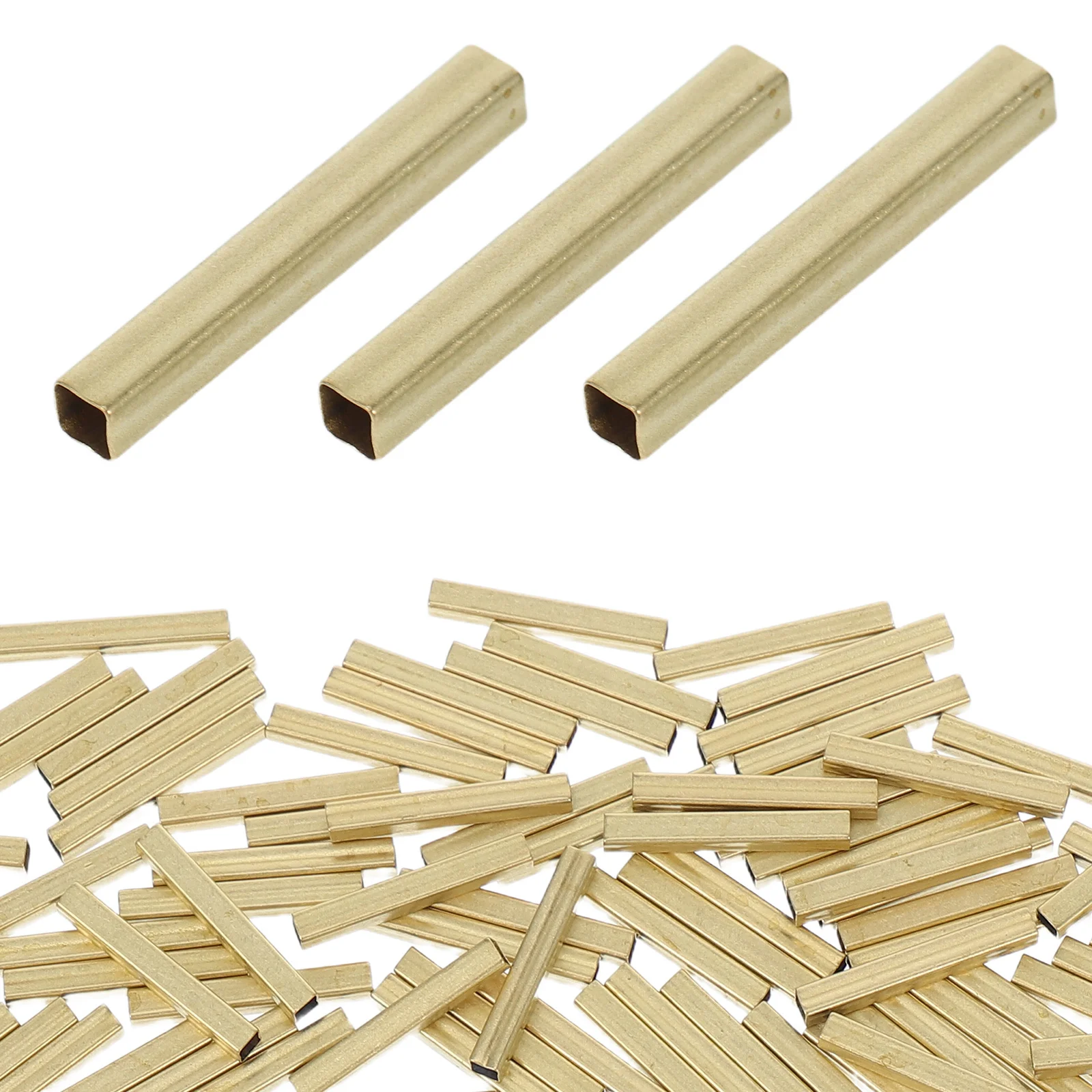 

100Pcs Long Tube Spacer Beads Brass Jewelry Making Supplies DIY Necklace Bracelet Earrings Brass Tube Spacers Beads