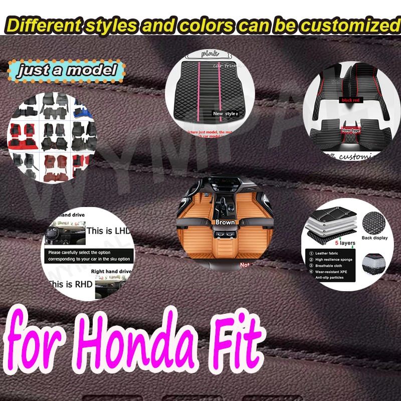 

Роскошные автомобильные коврики для Honda Fit Jazz GK3 4 5 6 7 2014 ~ 2020 коврик из роскошной кожи