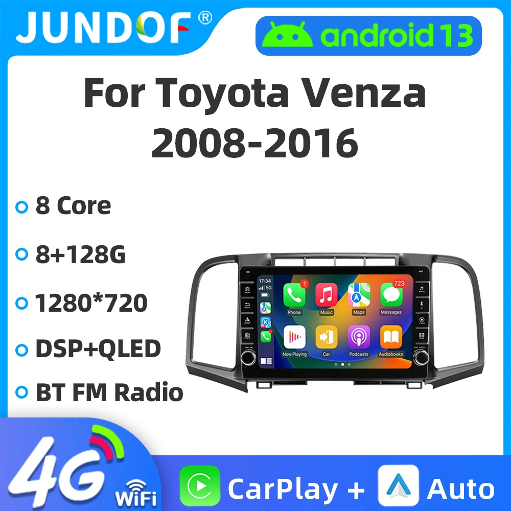 

4G+64G CarPlay Multimedia Player Toyota Venza 2008-2016 Wireless Android Auto Radio Stereo GPS Navigation DSP IPS NO 2DIN DVD