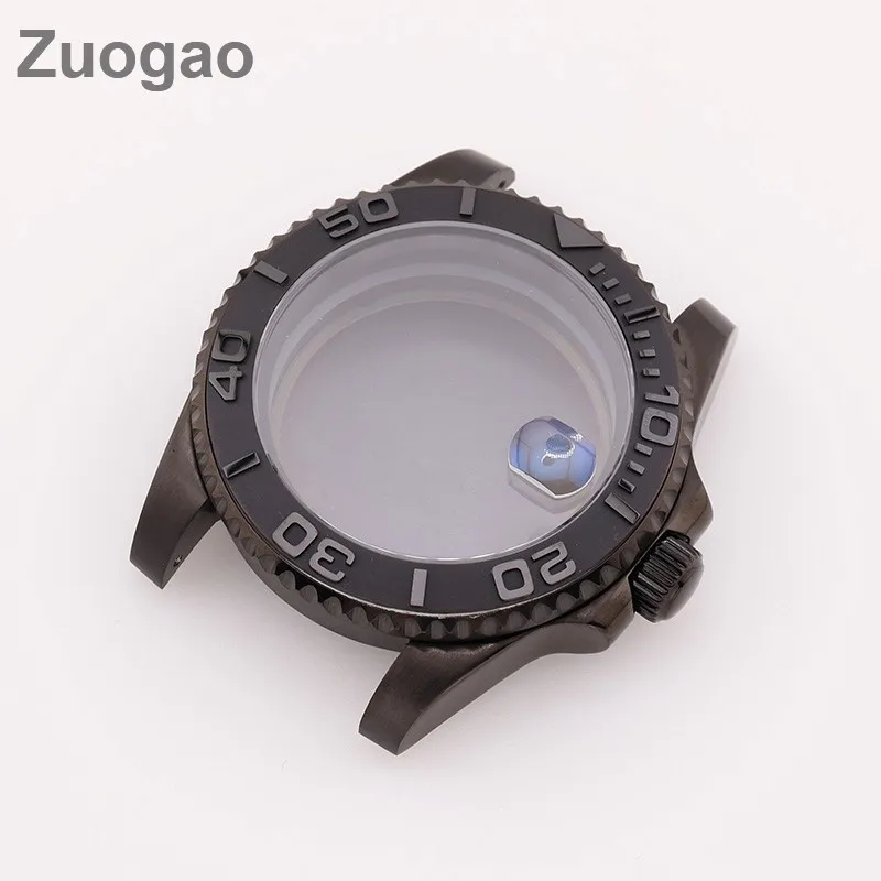 

40mm Black Diving Watch Case 316L Steel Sapphire Crystal 30M Waterproof Fit NH35 NH36 Fits 20mm Strap Men's Mod Parts