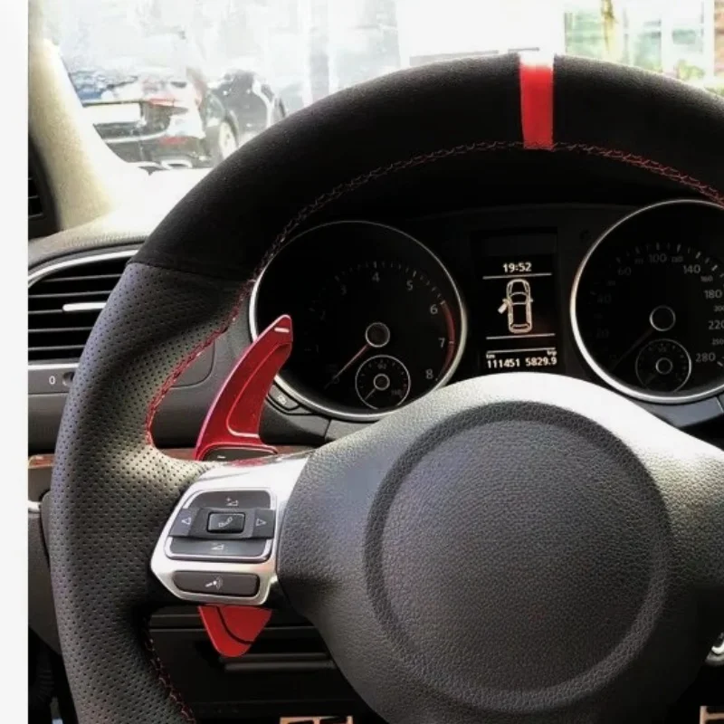 Customization Hand Sewing Suede Leather Car Steering Wheel Cover For Volkswagen Golf 6 GTI MK6 VW Polo GTI Scirocco R Passat CC