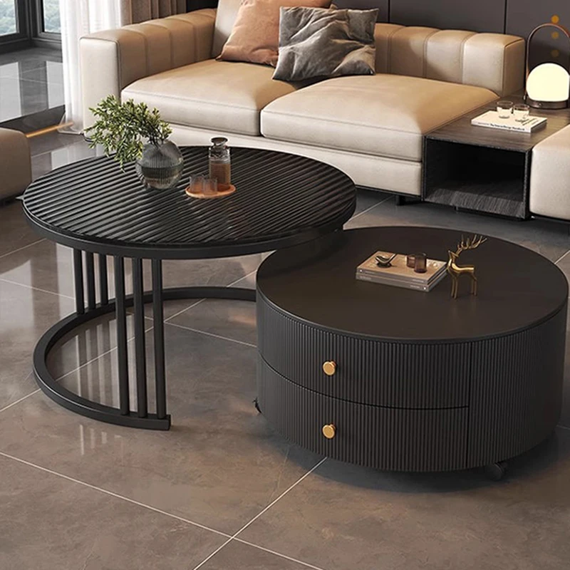 Round Wood Coffee Table Nordic Center Funky Frames Marble Mobile Coffee Table Luxury Elegant Table Basse De Salon Home Furniture