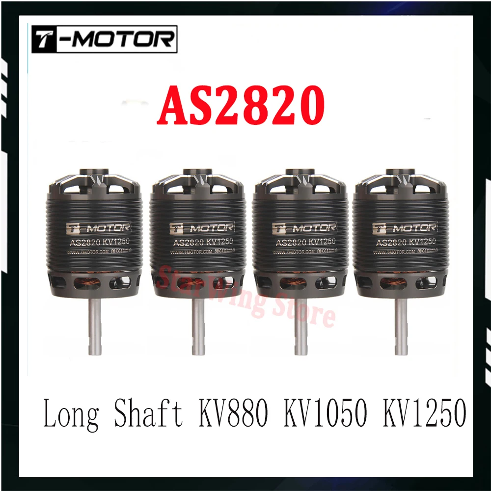 

T-MOTOR AS2820 AS 2820 Длинный вал KV880 KV1050 KV1250 Бесщеточный двигатель для гонок FPV с фиксированным крылом RC Drone