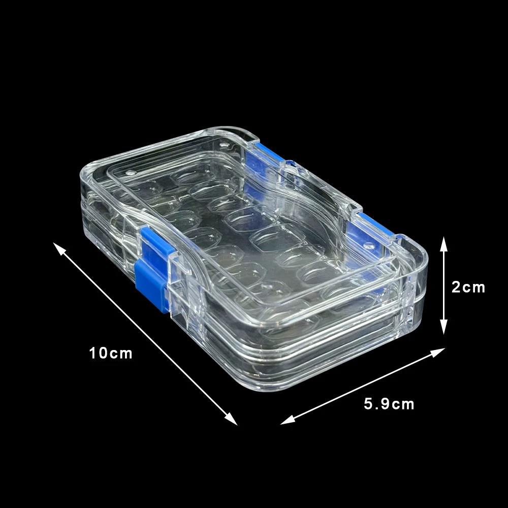 Transparent Dental Box Denture Storage Box with Film Membrane for Crown and Bridges Tooth Box With 6/16 Hole Dentistry Materials