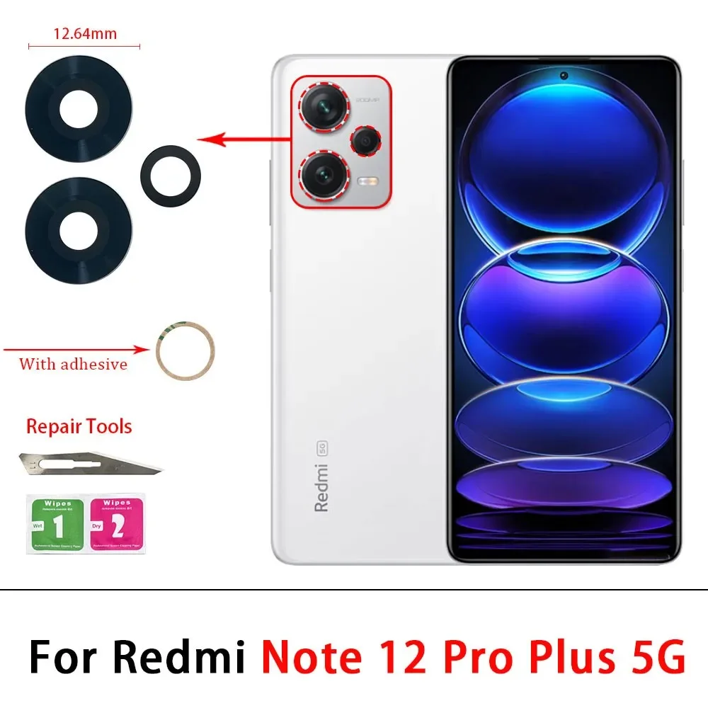 10Pcs, Camera Glass Lens Back Rear Camera Glass Lens For Redmi Note 10 10s 11 12 13 Pro Plus 4G 5G With Adhesive