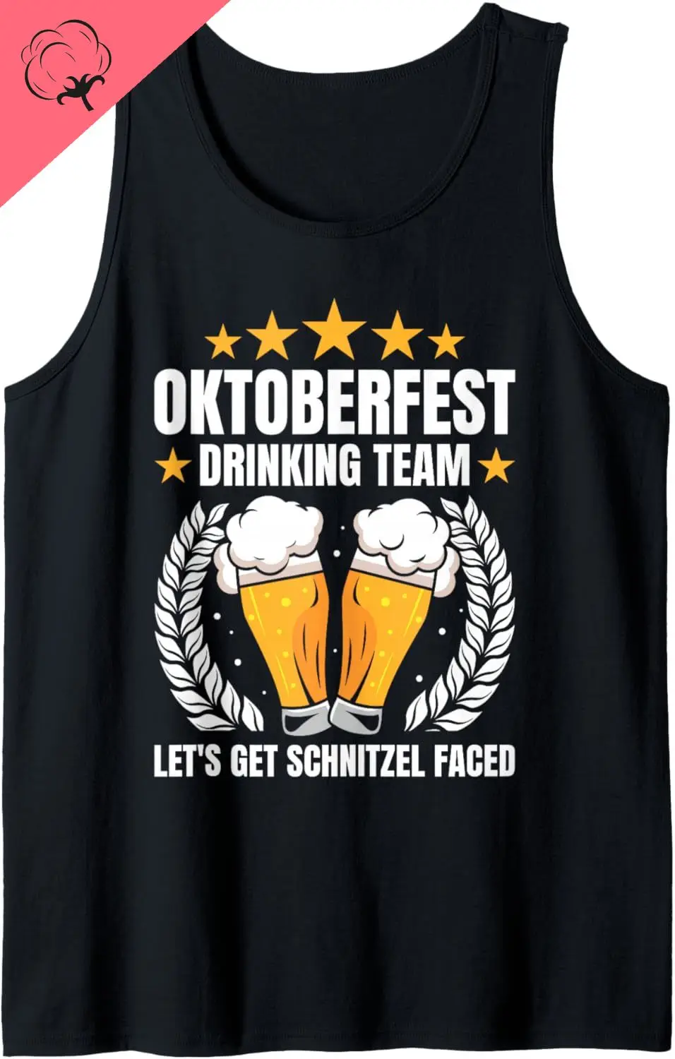 Oktoberfest Drinking Team Let's Get Schnitzel Faced Tank Top Cotton Short Vest for Going Out  Men's and Women's Vests