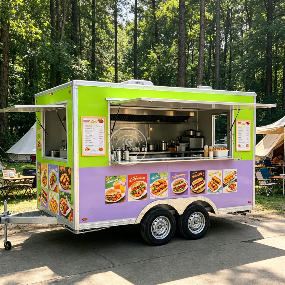 

Street Mobile Hot Dog Ice Cream Cart Food Trailer Mobile BBQ Snack Fast Food Truck Trailer With Full Kitchen