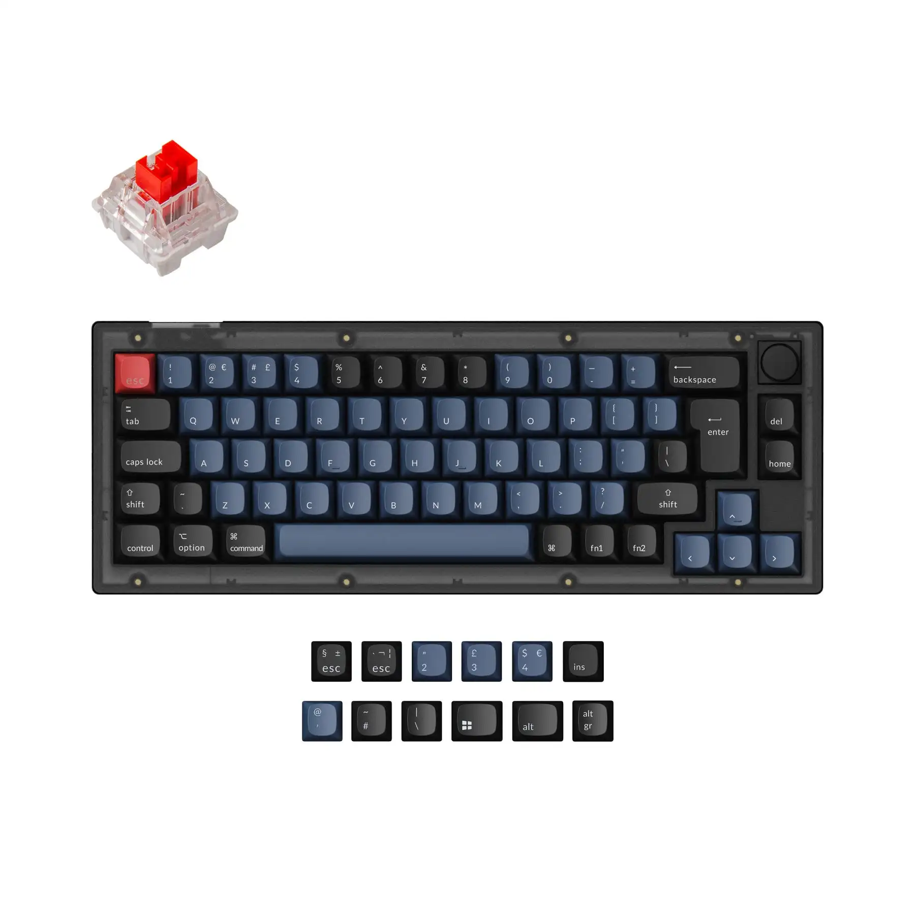 

Keychron V2 ISO Layout QMK Custom Mechanical Keyboard ABS Keycaps RGB Backlight Hot-Swappable Keychron K Pro Switch