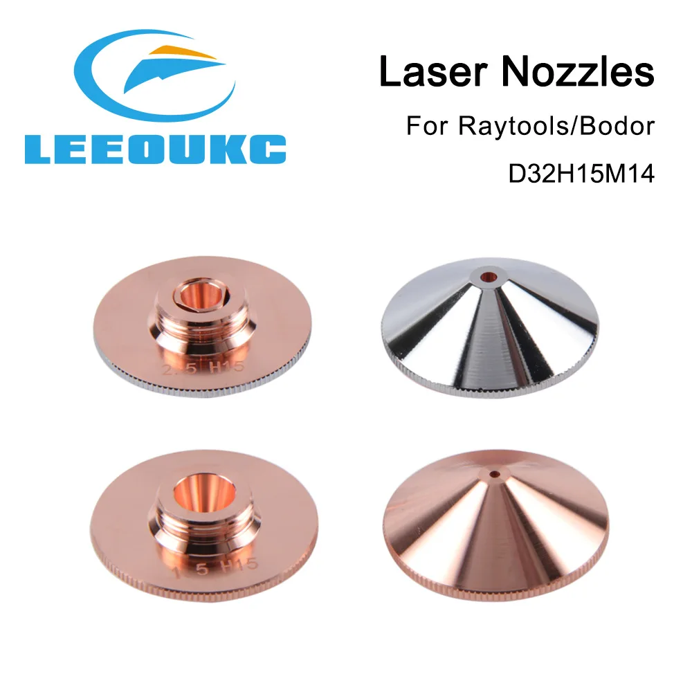 LEEOUKC Raytools Nozzle Single/Double Layer Dia32mm Caliber 0.8-5.0mm For Empower Fiber Laser Head Bodor Glorystar Laser Machine