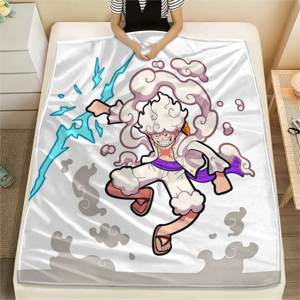 ONE PIECE GEAR 5 Flannel Blanket Trendy Print Fit For Bed Sofa Bedroom Chair Picnic Travel -HE25