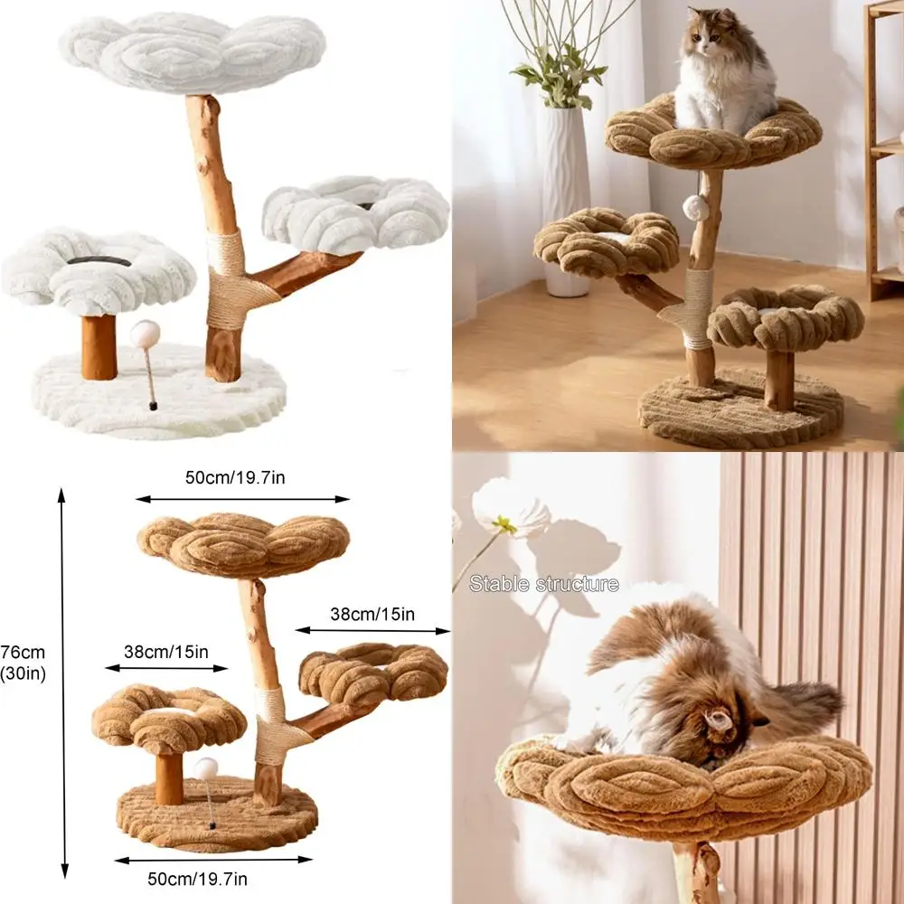 

Многоуровневое кошачье дерево высотой 30 дюймов с сизалевыми когтеточками и деревянной структурой для тяжелого использования