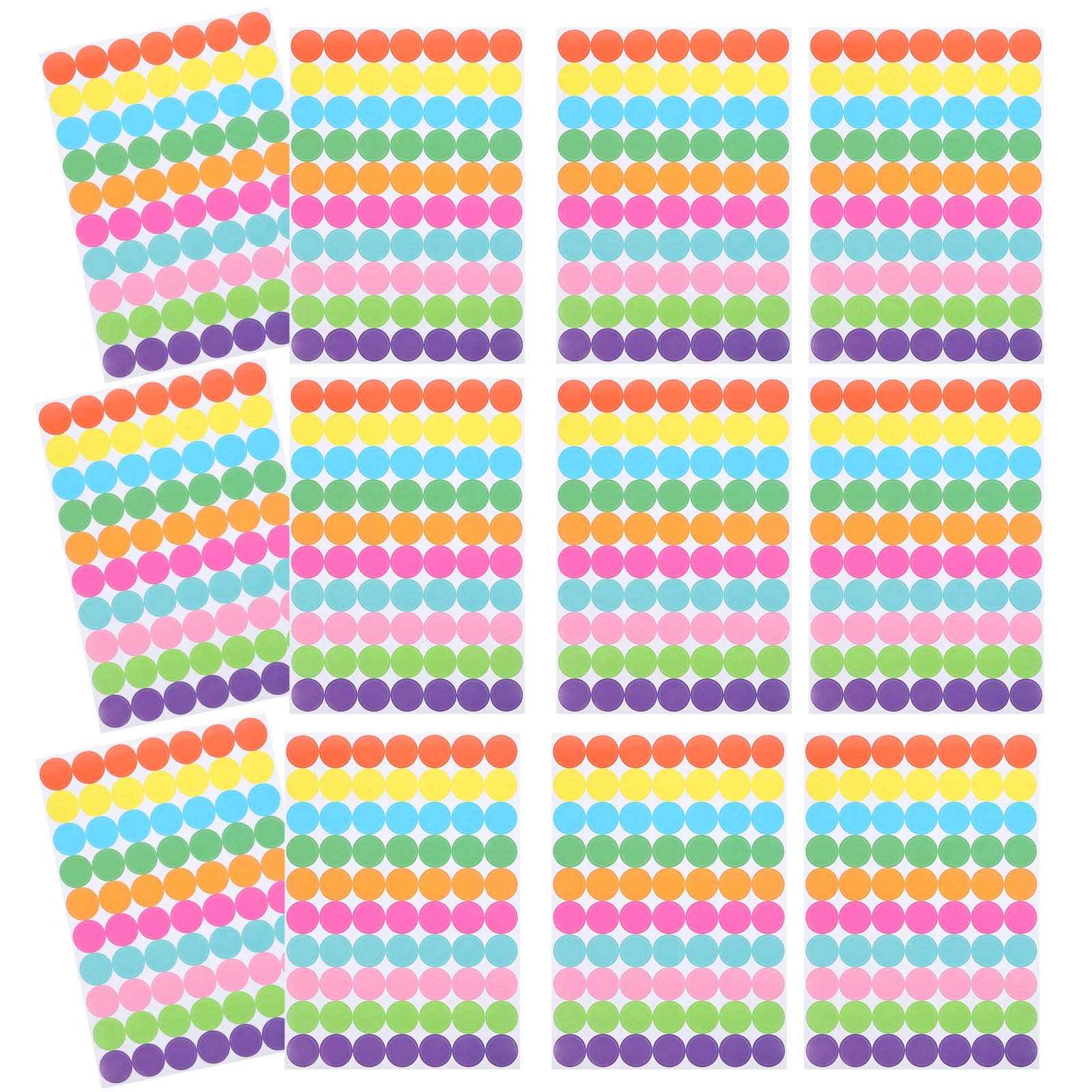 

20 Sheets 1 9cm Colorful Dot Stickers Circle Labels Self Adhesive ganization Office Supplies