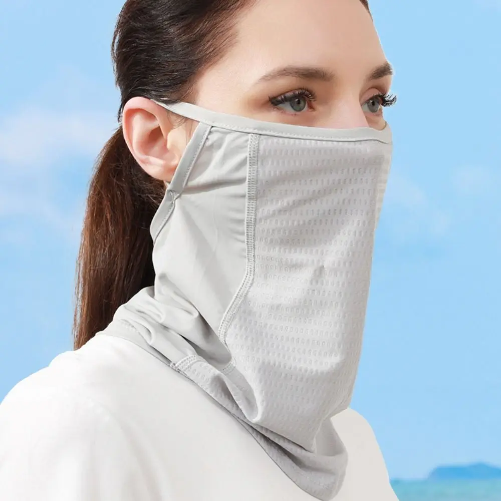 Ice Silk Face Mask Fashion Anti Ultraviolet Printed Sunscreen Face Scarf Breathable Face Cover Unisex