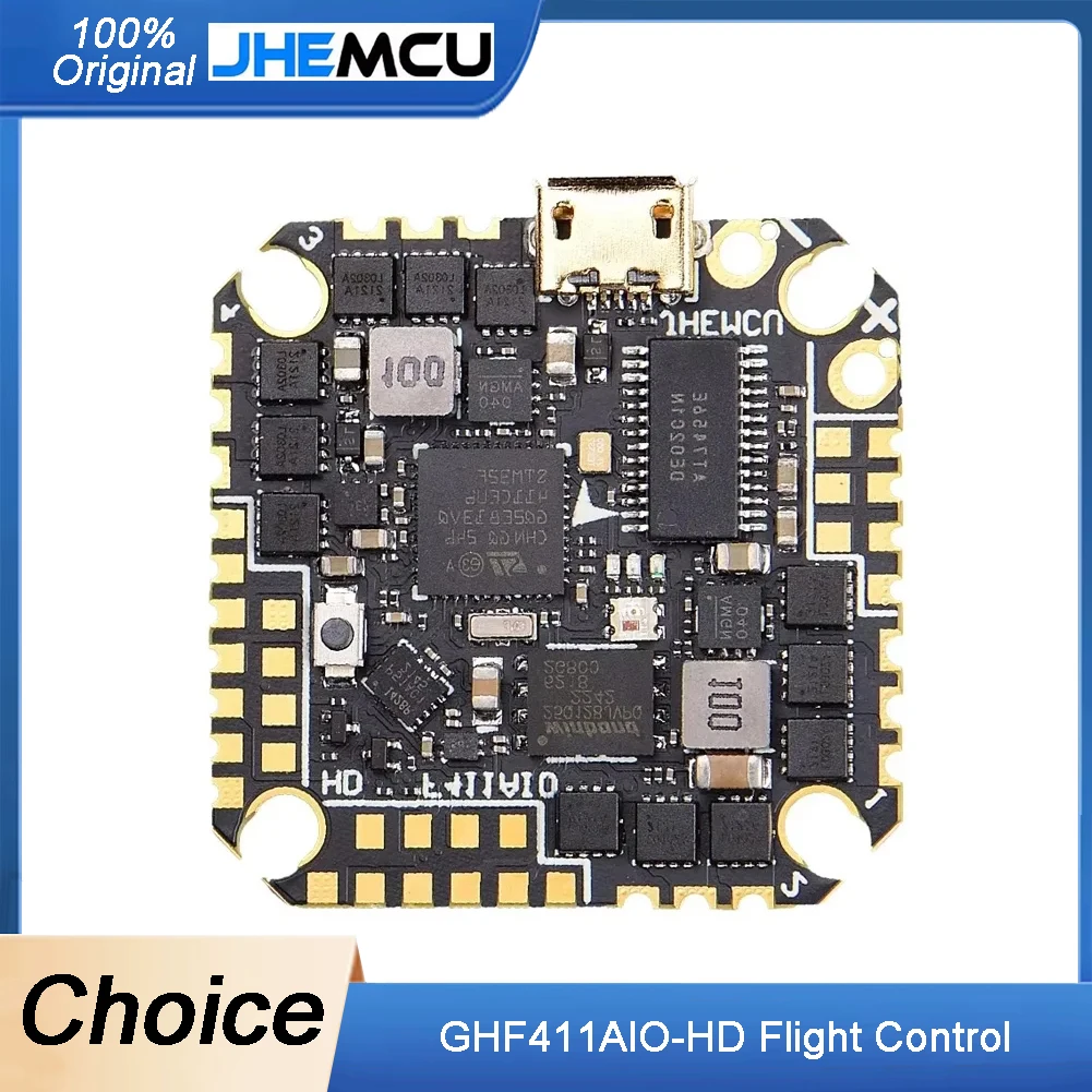 

Контроллер полета JHEMCU GHF411AIO-HD F411 с ICM42688P и BLHELI_S 40A 4in1 ESC — 3-6S для гоночного дрона FPV Toothpick