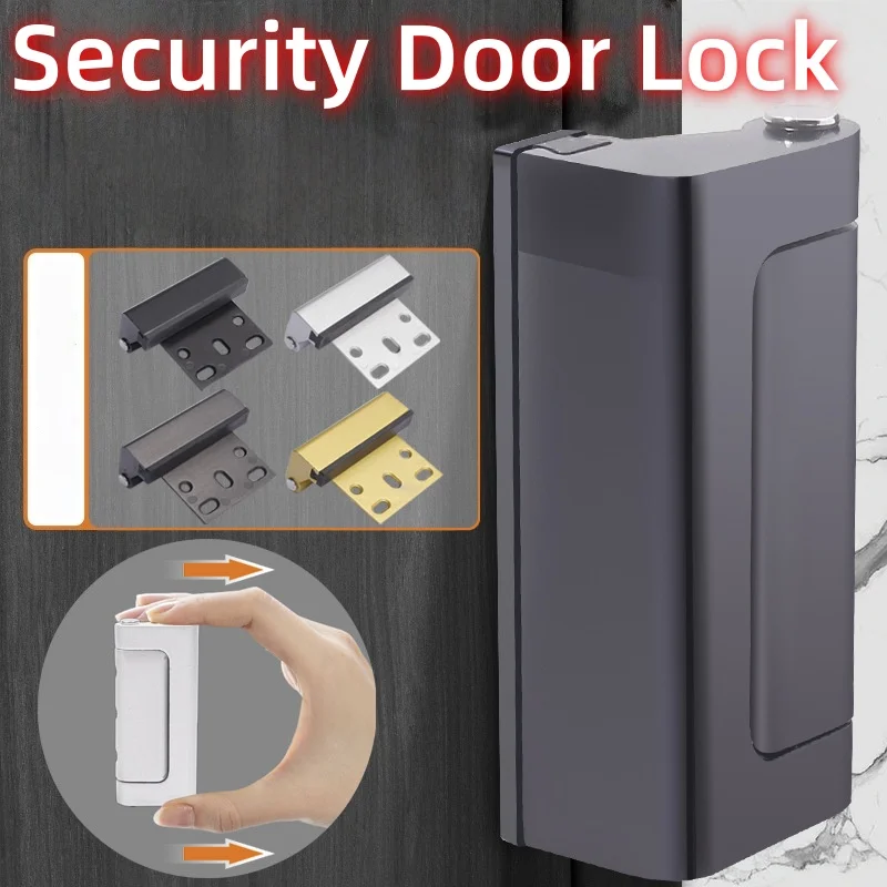 Aluminum Alloy Home Security Door Lock  Upgrade Flip High Night Reinforcement Locks with Screw to Defend Your Home Kids Toddler