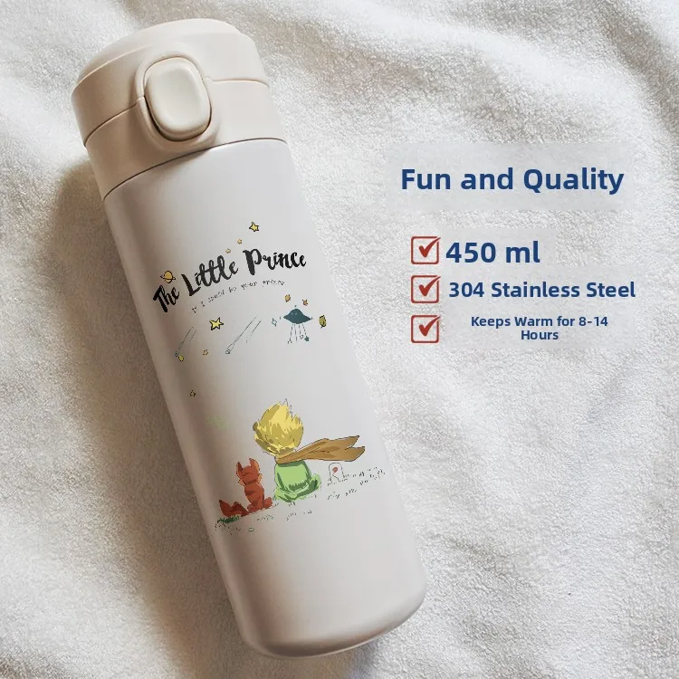 Edición de colaboración Ins Sle botella de agua diseño Príncipe acero inoxidable 40mL-500mL Capaci ex taza de regalo para estudiantes