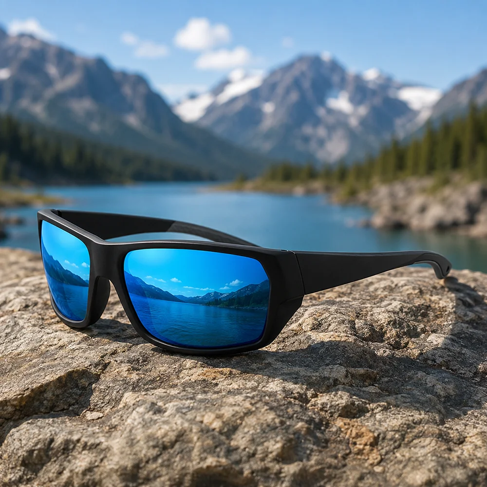 Polarisierte Sportsonnenbrille für Herren UV400 Wraparound Leichtgewichtige Fahr-, Rad-, Angel- und Outdoor-Sonnenbrille – Detail 2