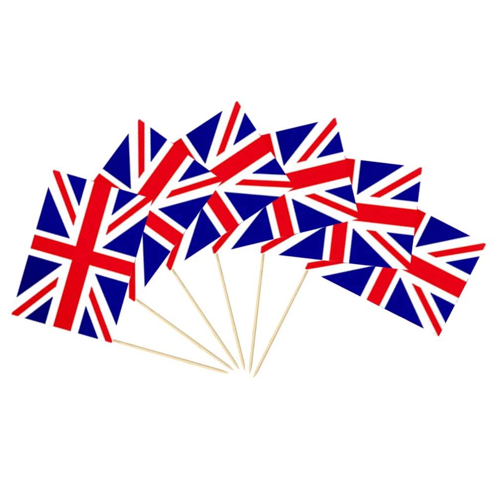 

50 Pcs Wooden Flag Insert Cupcakes Picks National Decorations Party Topper Bride Cake Toothpicks Birthday Celebrations