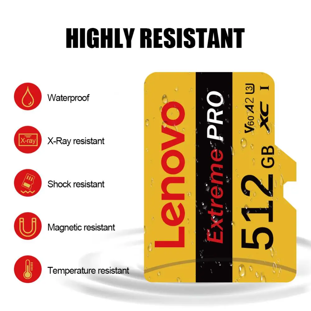 Lenovo SD Card 2TB 512GB 256GB SD/TF Flash Memory Card Large Memory Second Pass Mobile Phone Camera Drone High-Speed SD/TF Card