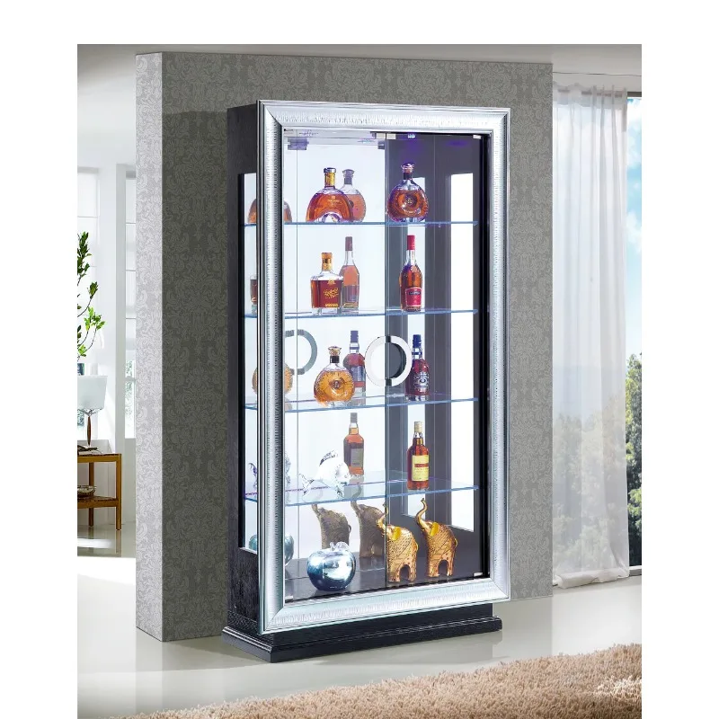 Leuchtdioden-Vitrine aus Glas und Schrank für Zuhause – Schlafzimmer, Nachttisch, Wohnzimmer, Weinschrank und Esszimmer, einfache Kunst