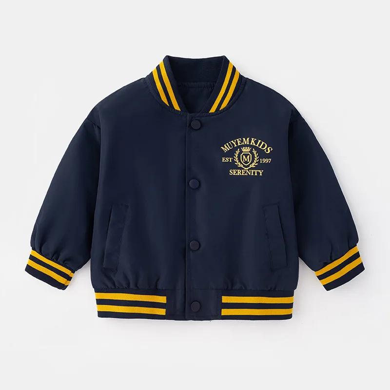 

Корейские осенние детские куртки для мальчиков с вышивкой букв, верхняя одежда для маленьких мальчиков, пальто, красивый кардиган для мальчиков от 1 до 10 лет, пальто