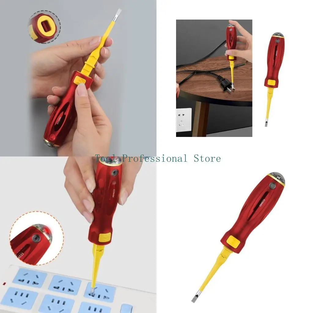 

57QF Double Purpose Voltage Detectors Screwdriver Test Screwdriver Voltage Detectors Pen Light Circuit Tester Electric