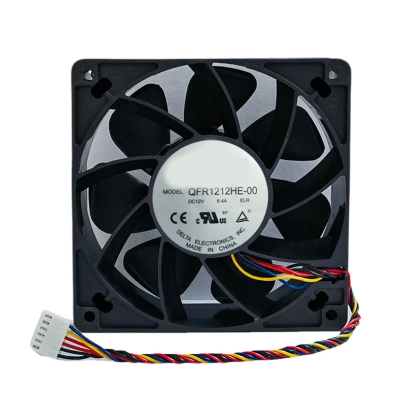 

QFR1212HE-00 Highly Speed 120mm 12038 6.4A 12V Cooling Fan 120x120x38mm CFM Dropship