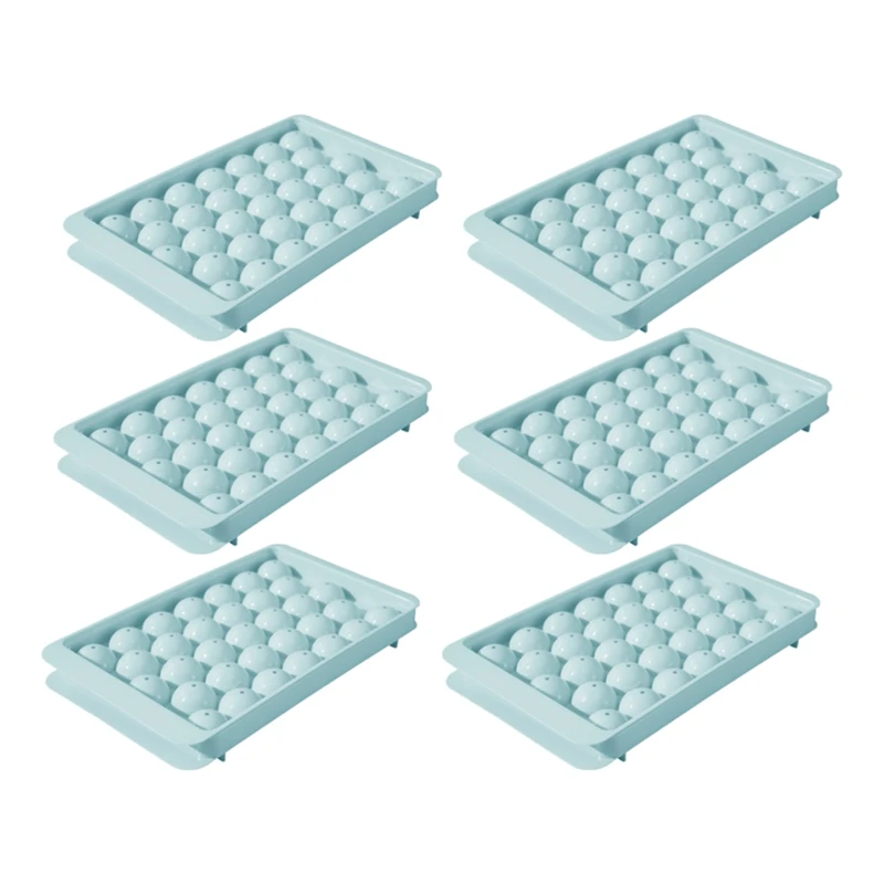 

6 упаковок, круглый поднос для кубиков льда с крышкой, форма для изготовления шариков льда, круглый поднос для кубиков льда, охлаждение коктейлей, виски