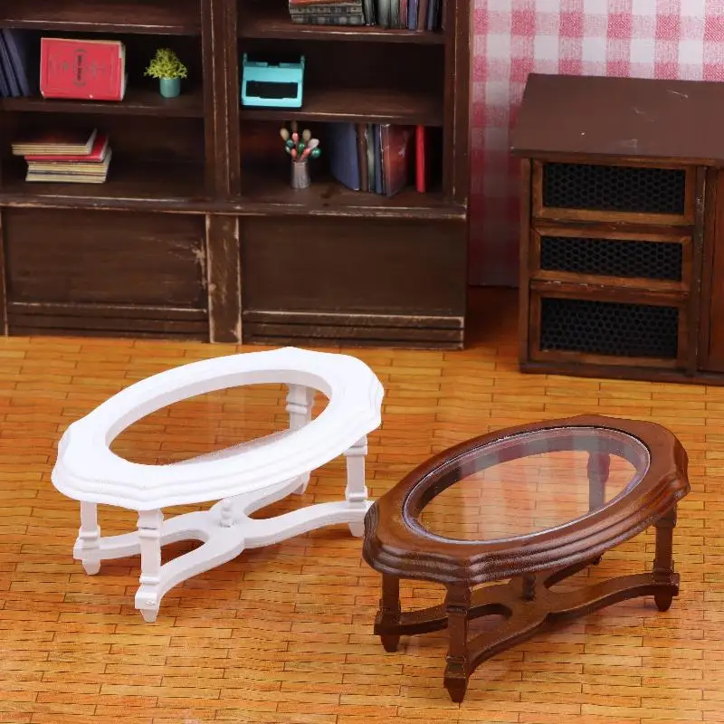 1/12 Scale Dollhouse Coffee Table Mini Simulated Furniture Model Living Room Decor Micro Scene Building Accessories