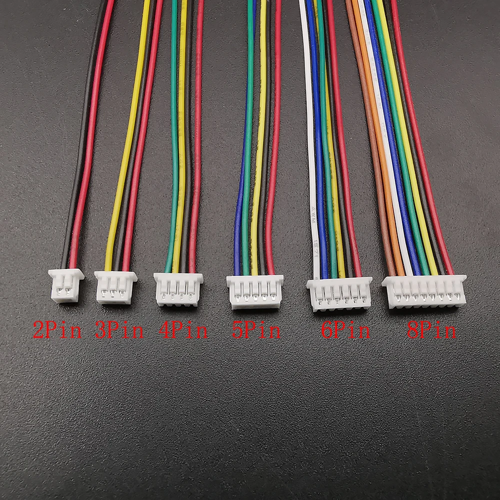 10 ชิ้นมินิ JST 1.25 มม.MX1.25 2/3/4/5/6/8 พิน Single-ended/เดียวกันทิศทางหญิงหญิงปลั๊กสายไฟตัวเชื่อมต่อ 28AWG