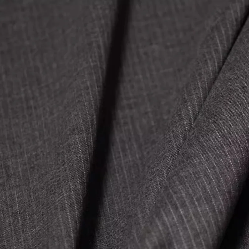 

Серая шерстяная ткань в полоску для шитья своими руками, куртка, платье, пальто, брюки, ширина 145 см, 255 г/м, R1880