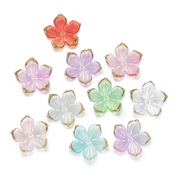 50pcs/lot 23x24mm Colorful Acrylic Flower Petals Loose Spacer Beads For Jewelry Making DIY Necklace Bracelet Earring Bead Cap