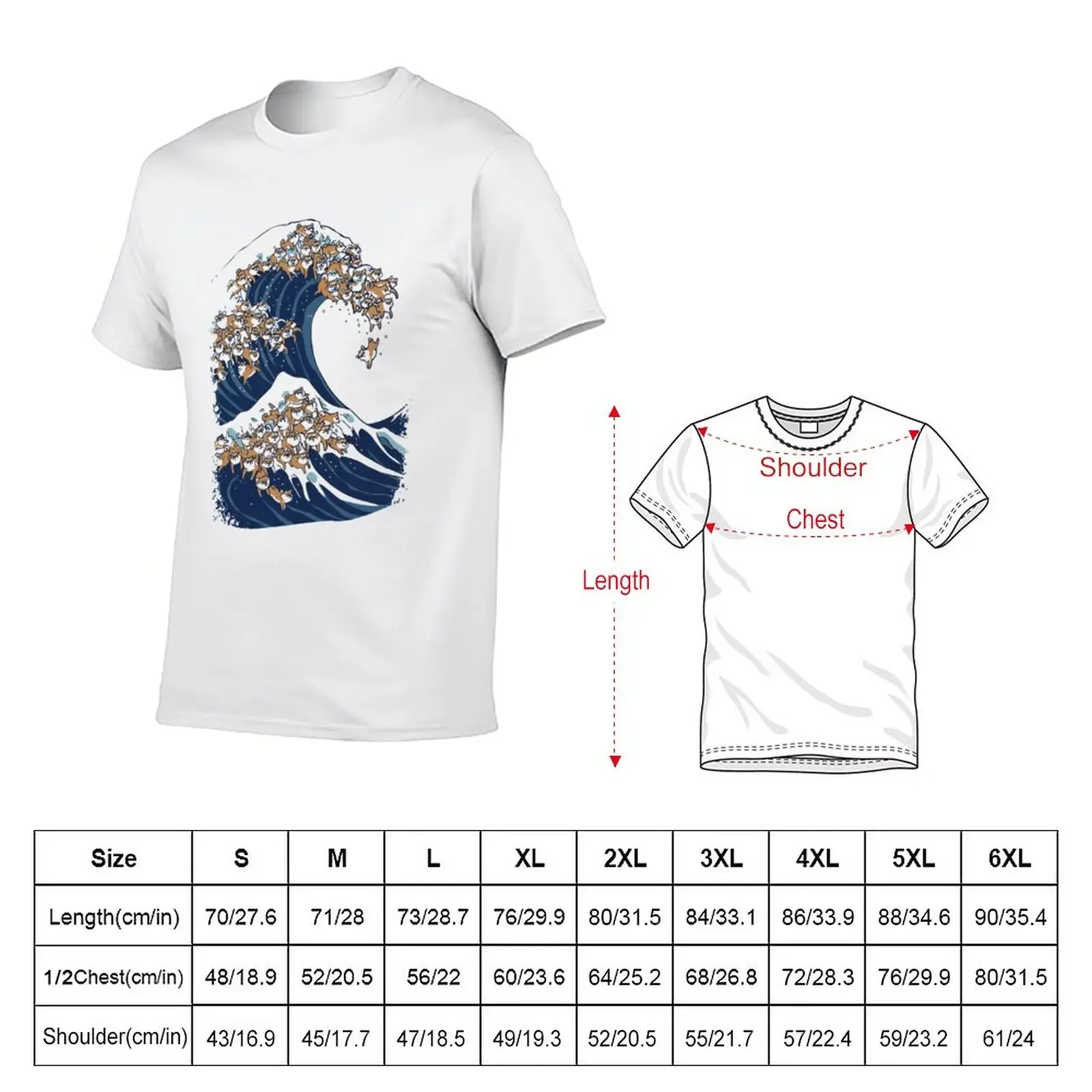 The Great Wave of Shiba Inu T-Shirt heavyweights vintage clothes anime clothes tshirts for men