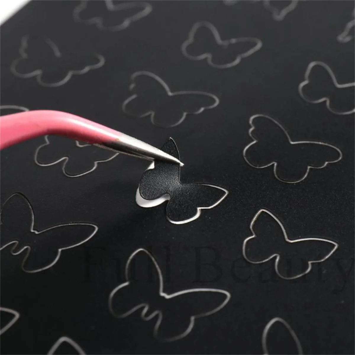 2pcs Heart Butterfly Strip Line Nail Art Stickers Airbrush Templat Oblique Spray Template Creative Stencil DIY Decoration Decals