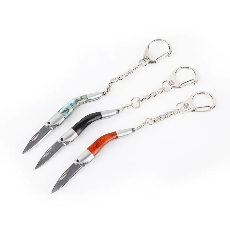 Stainless Steel Sharp Shrimp-shaped Mini Key Chain Knife Outdoor Camping Portable Pendant Express Folding Knife Pocket Keychain