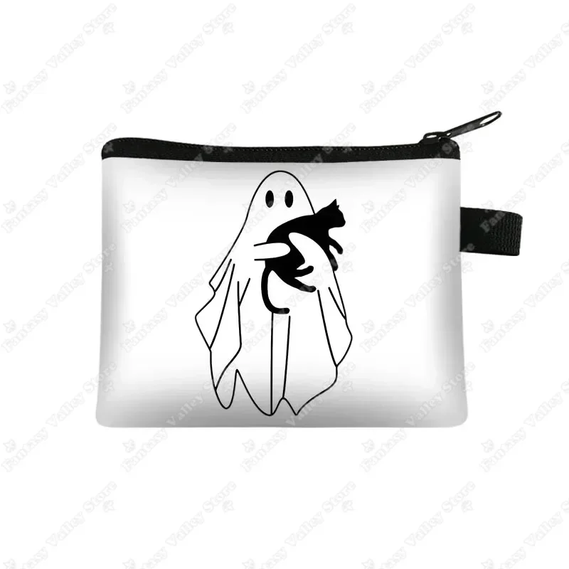 

Fab Boo Lous Coin Purse Funny Halloween Spooky Ghost Wallet Trick or Treat Coin Bag Bad Witch Small Purses Candy Halloween Bags