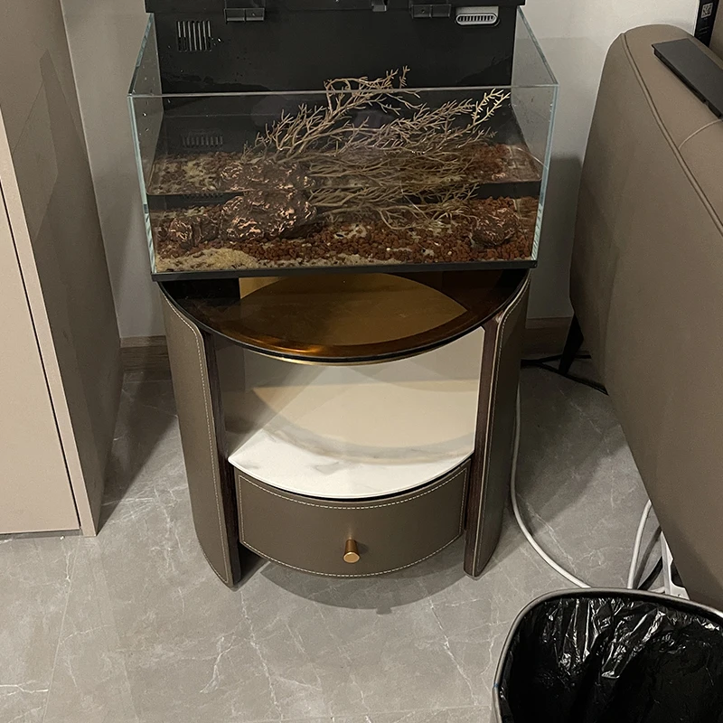 

Cabinet Modern Floating Smart Charging Station Hidden Storage Drawers Mood Lighting Minimalist Style Mesinhas De Cabeceira