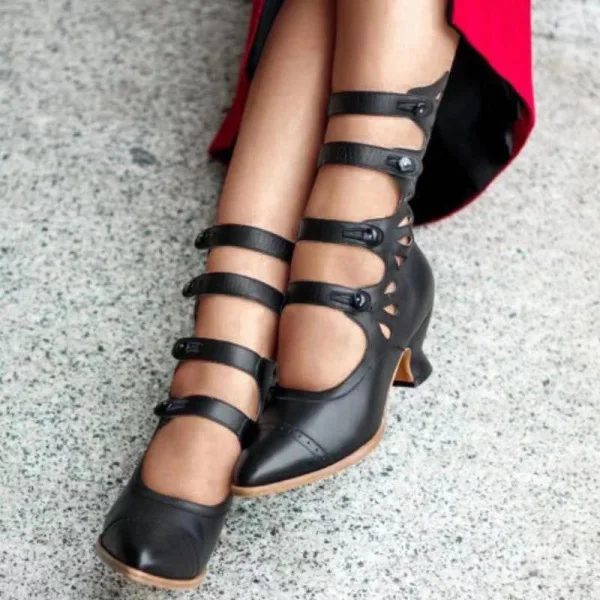 Women Gothic Medieval Retro Shoes Cosplay Costume High Heels Carved High Tube Pointed Toe Shoes Carnival Party Knight Boots