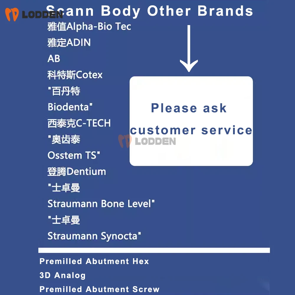 Dental Implant Scan Body Titanium Alloy Biodenta/Bio Horizons/CLC CONIC/Warantec/B&B/Camlog/C-TECH/Bicon/Thomenn/Dentin/Neoss